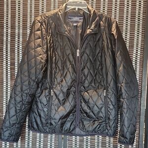 Lands End Black packable Coat L 14-16